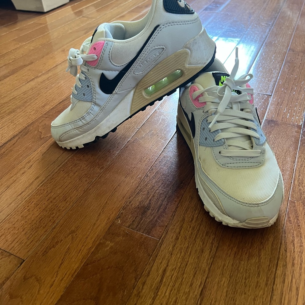 Nike Air Max Sneakers in Cream and Pink Accents
